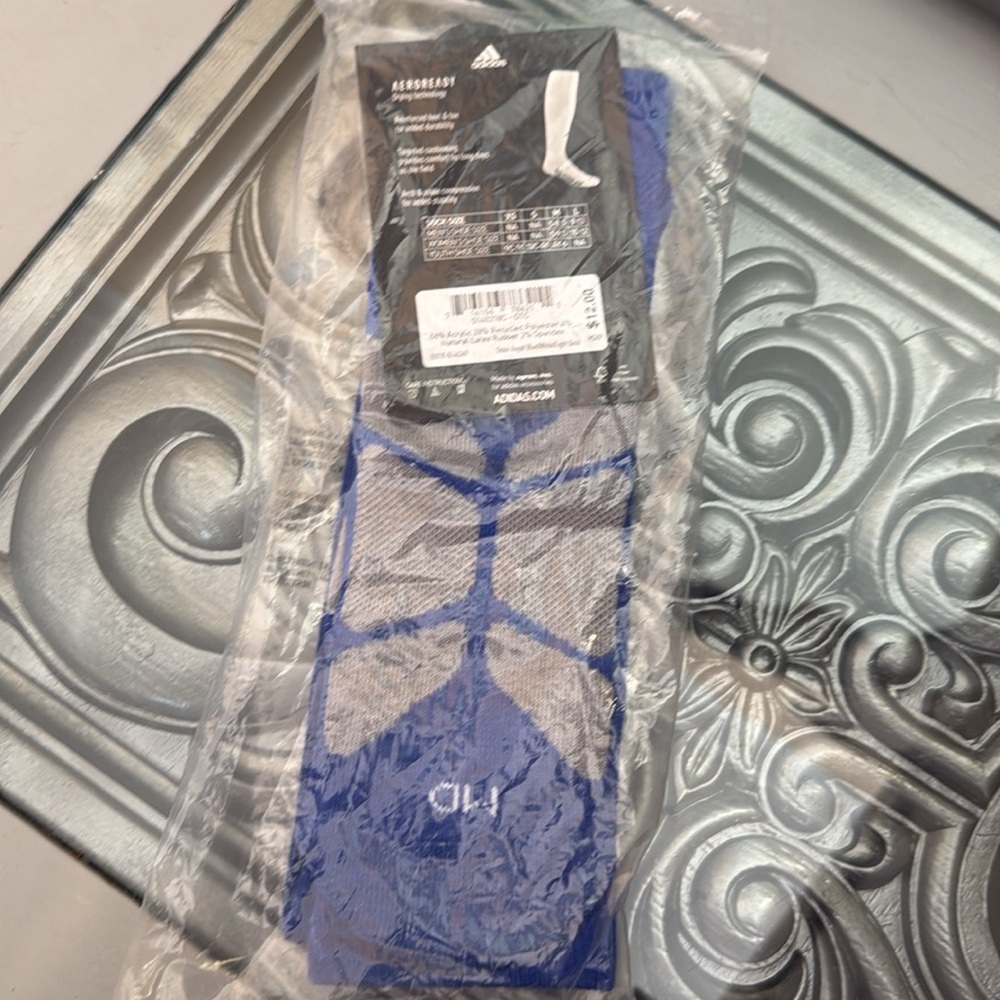 adidas blue medium Unisex-Adult Utility All Sport Over the Calf Socks one pair - Picture 4 of 4